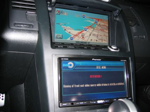 2004 Nissan 350Z - DVD playing warning under NAV.