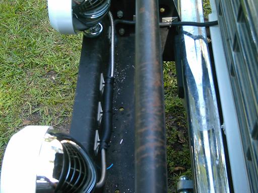 Close-up of offroad lights mounted on a vehicle's exterior