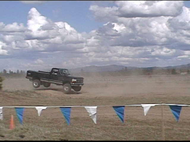 Catching a little air in the F-350! It felt higher than it was.