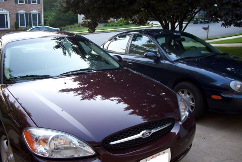 2001 Ford Taurus - Little Monster on the left, and my old '98 LX on the right, Cookie Monster, Blood Brothers, Partners in Crime