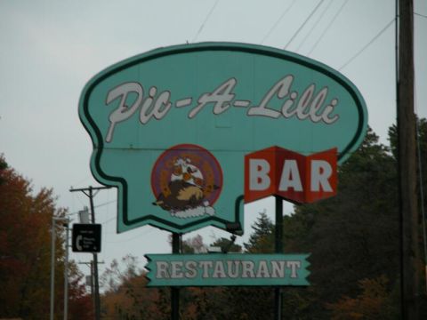 1997 Jeep TJ - A roadside sign advertises the Pic-A-Lilli Bar and Restaurant.