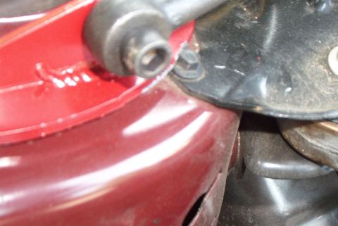 2001 Ford Taurus - FSTB mount filed to accomidate the anti torque thingies mounting nuts