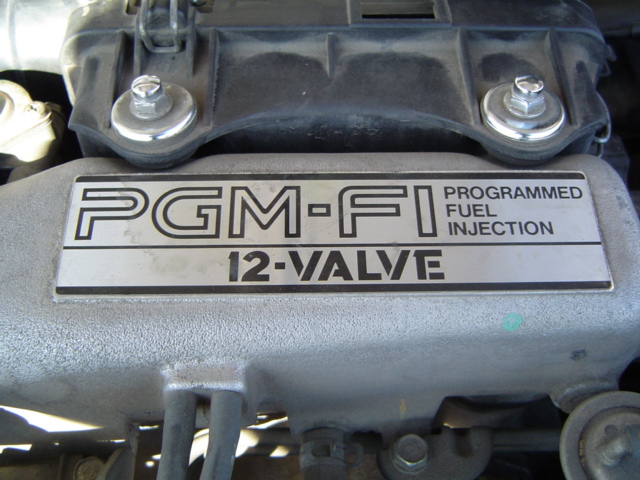 Engine intake plenum with PGM-FI 12-VALVE badge