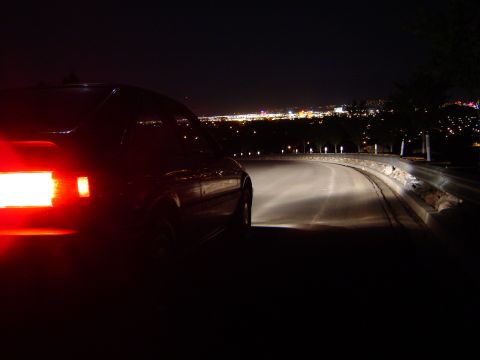 1986 Honda Accord - Peaceful night in the city from the hill.