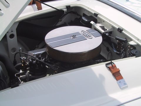 1968 Shelby GT500 - Close-up view of the engine compartment, showing the air filter housing and various engine parts.