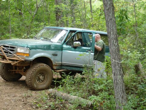 1996 Ford Bronco - This 1996 Ford Bronco is equipped for off-road adventures with its lifted suspension and bumper.