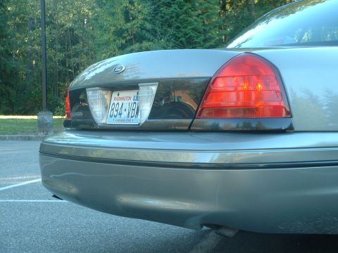2000 Ford Crown Victoria - Rear view of a 2000 Ford Crown Victoria showing its taillights and license plate.