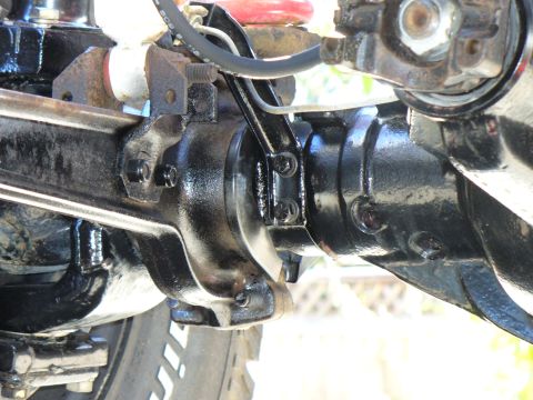 1978 Ford Bronco - Close-up view of a black front axle differential housing, likely from an off-road vehicle.