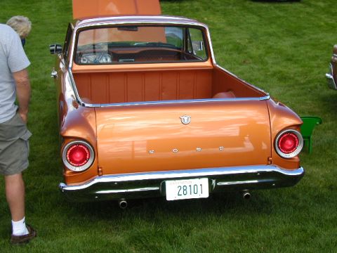 1967 Ford Ranchero - This orange Ford Ranchero features a distinctive body style and chrome accents.