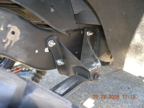 1996 Ford Bronco - Moved forward hangers back 1 1/4 inches. Improved tire clearance and better shackle angle.
