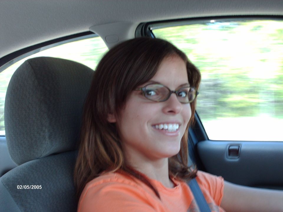 Sarah driving....scary at first but she did great. Drove the whole way without getting lost or a ticket