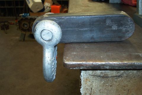 1983 Ford Bronco - Close-up of a tow hitch shackle, likely for off-road or heavy-duty use.
