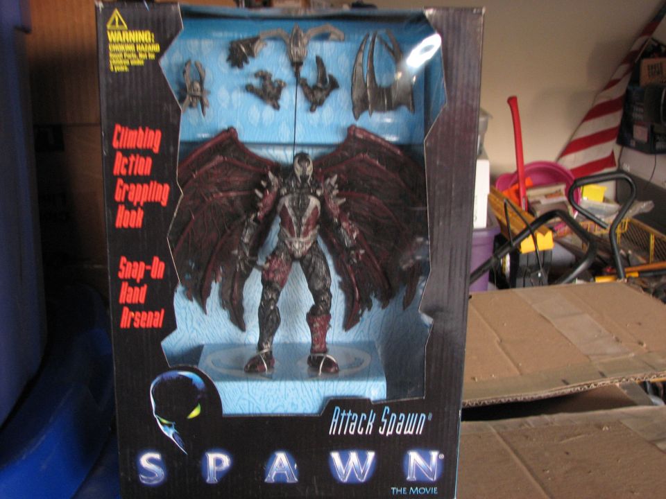 Boxed Attack Spawn movie action figure with wings and accessories