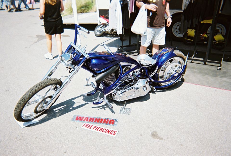 Cool custom with lots of spikes!
Check out the handle bar set up!