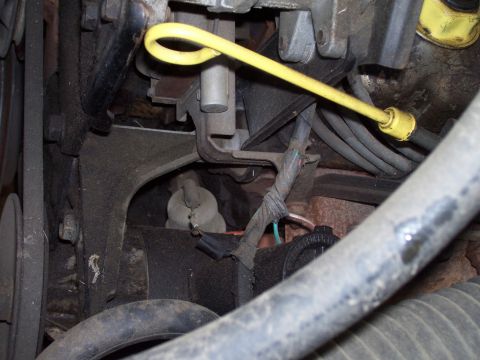 1985 Ford Bronco - Close-up view of an engine bay, showing various mechanical components and wiring.