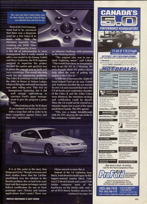1995 Ford Mustang - This 1993 Cobra R Mustang is shown in white with a distinctive hood scoop and rear spoiler.