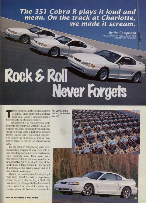 1995 Ford Mustang - The 351 Cobra R plays it loud and mean. On the track at Charlotte, we made it scream.