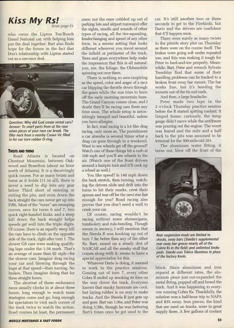 1995 Ford Mustang - The rear suspension modifications on this vehicle include Tokico Illumina shocks and supplemental sway bar components.