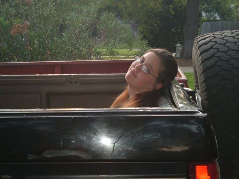 1988 Ford Bronco - my girlfriend sitting in the back