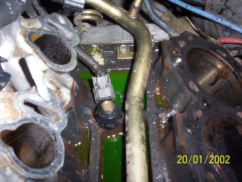 2000 Nissan Xterra - The knock sensor I believe. When the lower intake is in place this will be pretty much inaccessable.