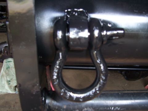1983 Ford Bronco - A shackle is attached to the vehicle's frame, likely for towing or recovery purposes.