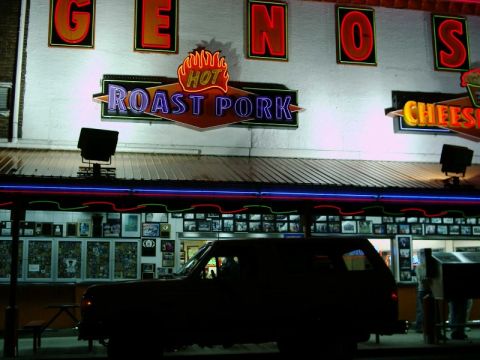 1988 Ford Bronco - 1988 Ford Bronco parked in front of Geno's Steaks, a famous Philadelphia cheesesteak restaurant.
