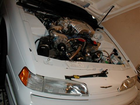 1993 Ford Thunderbird - Custom supercharged engine in a 1993 Ford Thunderbird.