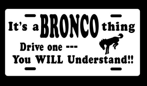 1987 Ford Bronco - cool bronco tag