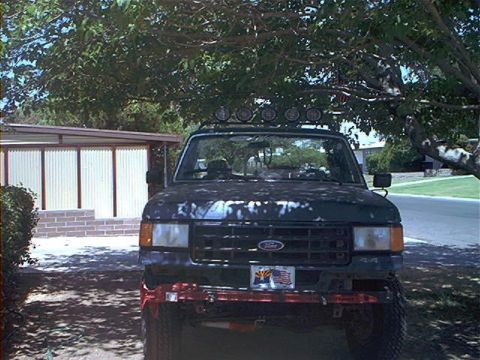 1987 Ford Bronco - my front tag glad to be out of cali and put this on