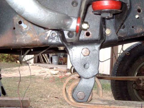 1984 Ford Bronco - Rear shackle and hanger mount for front springs, also rollcage outrigger mount tied into body mount