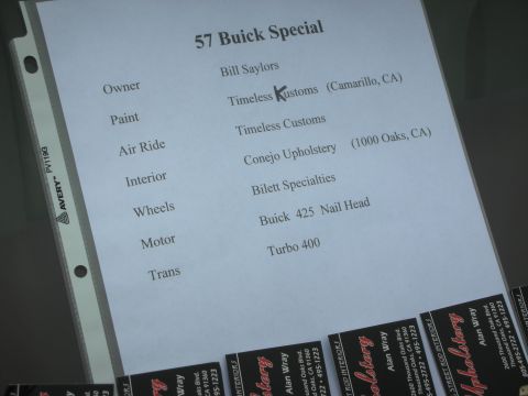 1992 Ford Crown Victoria - A document details the specifications for a '57 Buick Special, including owner and custom build information.