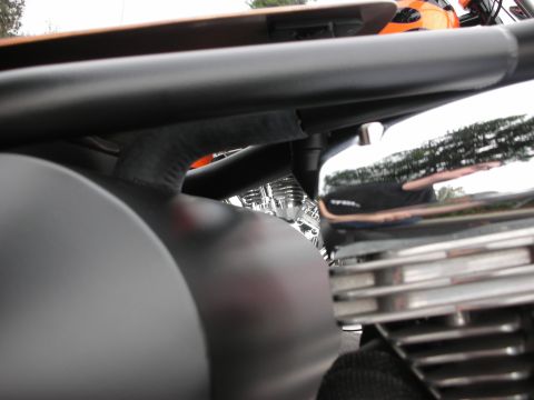 1992 Ford Crown Victoria - Close-up view of a motorcycle's engine and frame components.