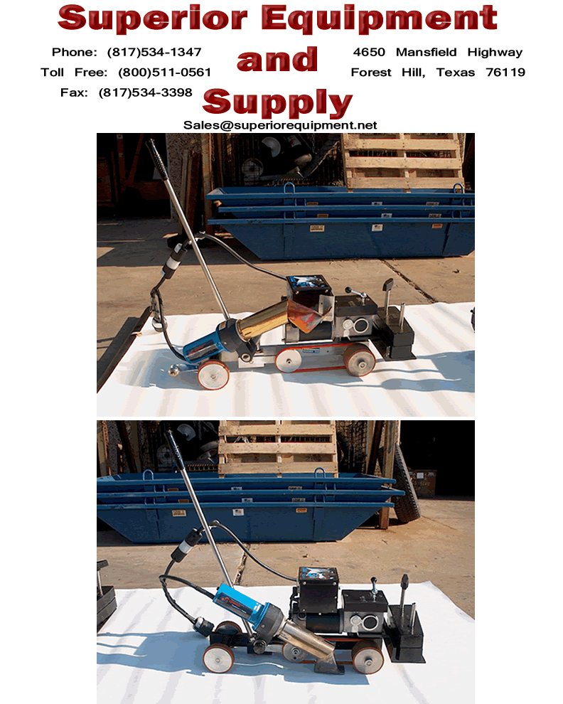 Superior Equipment and Supply flyer showing a floor scraper machine in two views