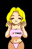 1987 Suzuki Samurai - Anime character depicted wearing a pink bikini top and bottoms with the TRD logo visible on the top.