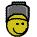 1995 Ford Bronco - A pixelated smiley face wearing a hat against a black background.
