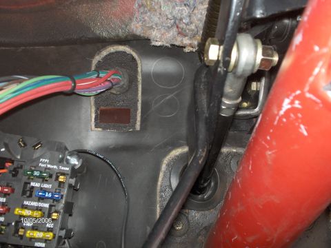 1966 Ford Fairlane - Here I'm trying to show you the heim joint that Bob made for the clutch pedal. You can also see the new firewall insulation and the fuse bo…
