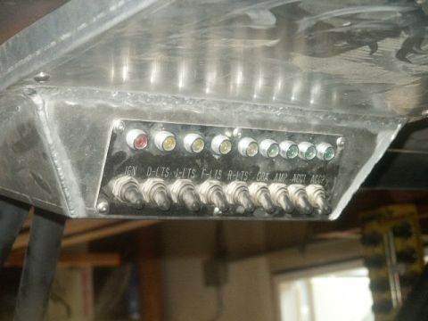 1992 Toyota Tacoma - Custom switch panel with toggle switches and indicator lights, likely for aftermarket accessories or lighting.