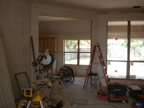 1994 Ford Bronco - This room is under renovation, construction equipment and unfinished walls.