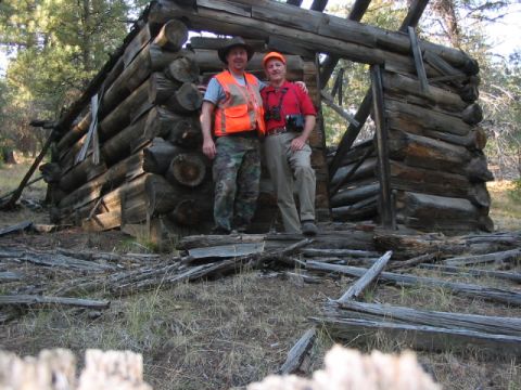 1995 Ford Bronco - Me and the Pops in front of an old shack in the woods