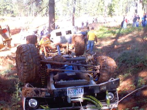 1976 Ford F-100 - Went into a hole a little too off camber and rolled over. 4x4 Wars October 2002.