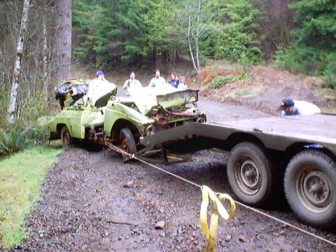 1976 Ford F-100 - Double winch pull. Both of us using Warn HS9500i making this nice since we are pulling at the same rate of speed.