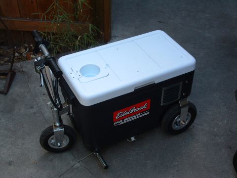 2004 Toyota Tacoma - A custom-built scooter made from a cooler with Edelbrock branding.