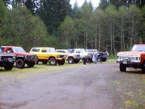 1976 Ford F-100 - We found ourselves here. Fairly large area people have been dumping stuff and using it as a shooting gallery.