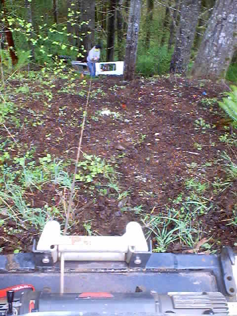 1976 Ford F-100 - Roger hooks me up to an old canopy. Tries to come apart on us, but we got all of it.