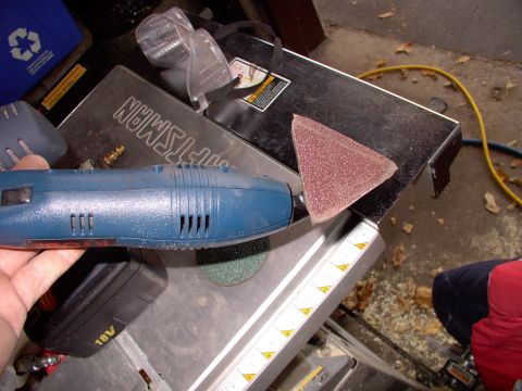 1990 Lincoln Town Car - This one with 36 grit worked surprisingly well in the hard to get at areas.
