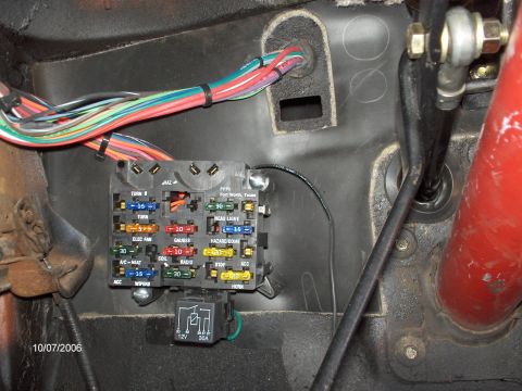 1966 Ford Fairlane - The new fuse box installed on the firewall. You can also see the new firewall insulation.