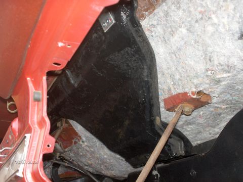 1966 Ford Fairlane - This heater vent is made of cardboard. It had a big hole. Bob patched it with a fiberglass repair kit and then glued the seems which were a…
