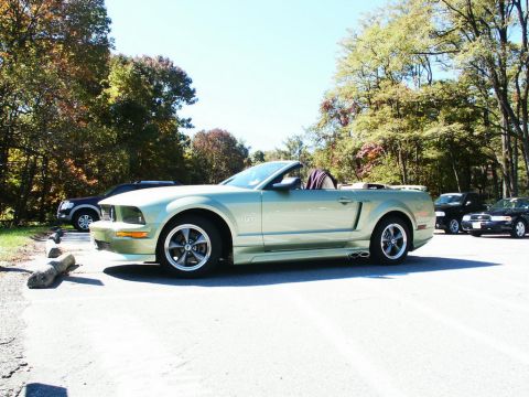 2001 Mercury Grand Marquis - A light green convertible is parked in a lot with trees and other vehicles visible.