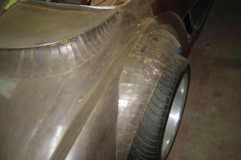 1994 Ford Probe - Pic showing old school sheetmetal work on Ghia done many years ago. Whaletail & fenders done using piecing method w/ mallet & sandbag to ge…