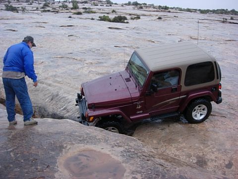 1987 Ford Bronco - golden crack is kind of deep after all the stacking rocks got washed away, lol